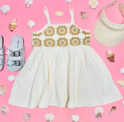 RYLEE + CRU Dresses | Spring Florals-MARIGOLD DAISY CROCHET SUNDRESS
