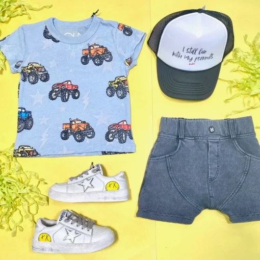 BOY MINIKID Bottoms-MARMO BIKER PANELED SHORTS