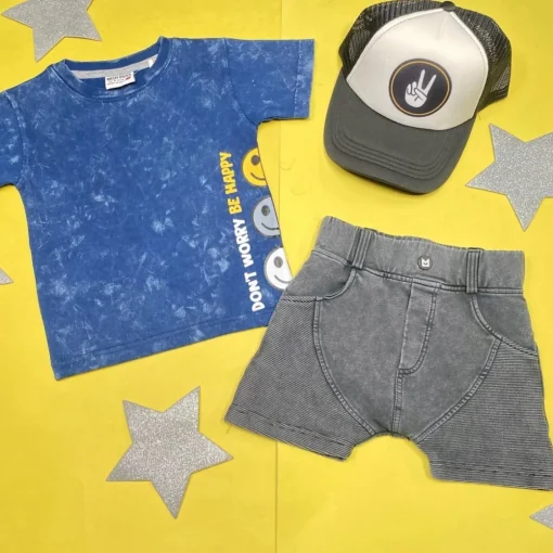 BOY MINIKID Bottoms-MARMO BIKER PANELED SHORTS