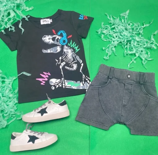 BOY MINIKID Bottoms-MARMO BIKER PANELED SHORTS