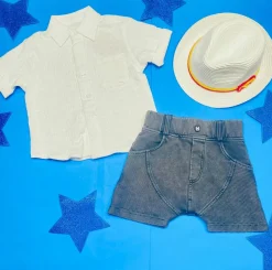 BOY MINIKID Bottoms-MARMO BIKER PANELED SHORTS