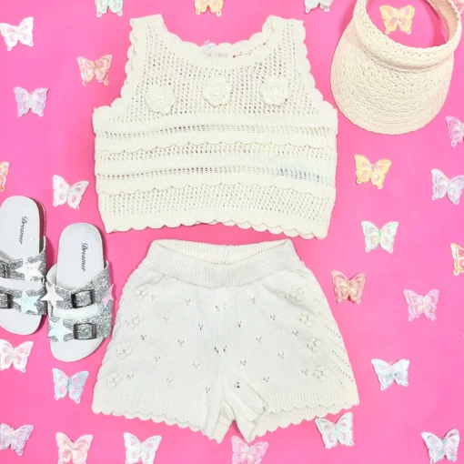 LOUISE MISHA KIDS Bottoms | Crochet & Knits-MEKYLA KNITTED SHORTS
