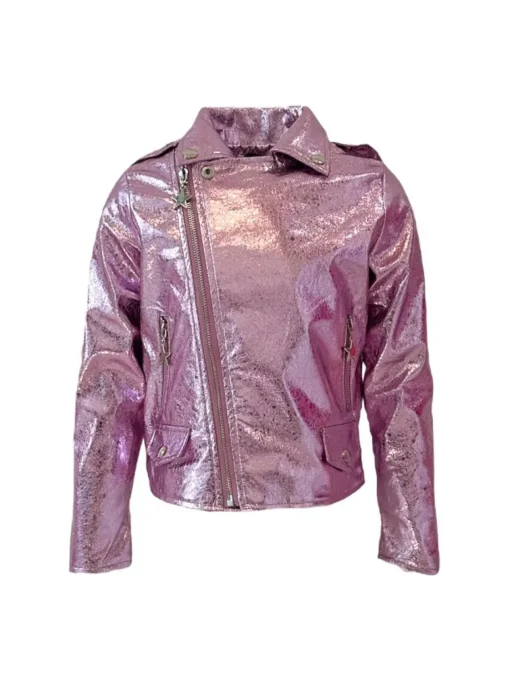 LOLA AND THE BOYS Outerwear-METALLIC FOIL MOTO JACKET