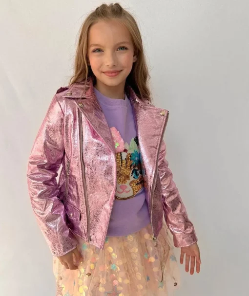 LOLA AND THE BOYS Outerwear-METALLIC FOIL MOTO JACKET