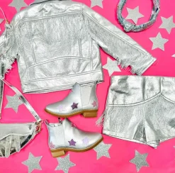 SARA SARA Outerwear | Outerwear-METALLIC FRINGE SEQUIN JACKET