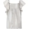 ANDORINE Dresses | Swiftie-METALLIC RUFFLE DENIM DRESS