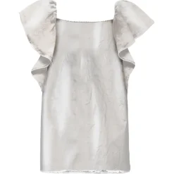 ANDORINE Dresses | Swiftie-METALLIC RUFFLE DENIM DRESS