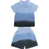 BOY MINI DREAMERS Tops | Tie Dye-MICAH DIP DYE TERRY TOP AND SHORTS SET