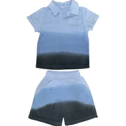 BOY MINI DREAMERS Tops | Tie Dye-MICAH DIP DYE TERRY TOP AND SHORTS SET