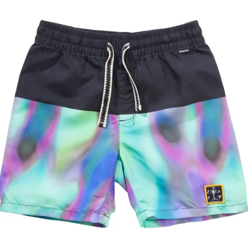BOY MUNSTER KIDS Swim | Neon-MINT CLOUD TIE DYE SWIM TRUNKS