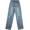 KATIE J NEW YORK Bottoms | Denim On Denim-MONTANA WIDE LEG RIPPED JEANS