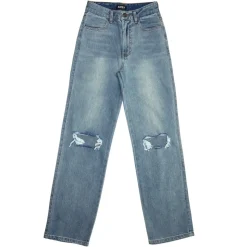 KATIE J NEW YORK Bottoms | Denim On Denim-MONTANA WIDE LEG RIPPED JEANS