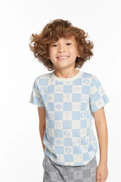 BOY CHASER KIDS Tops | Checkered-MUSIC CHECKERED TSHIRT