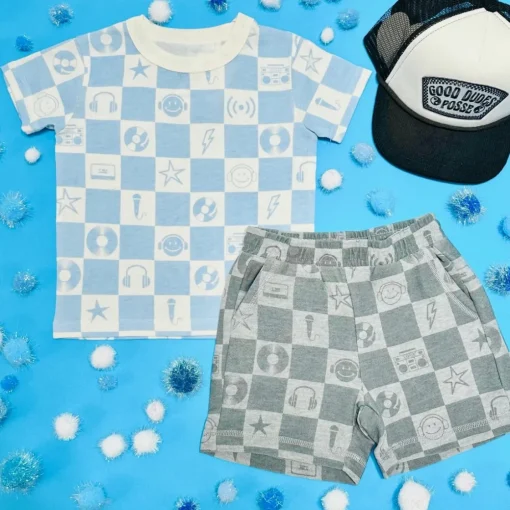 BOY CHASER KIDS Tops | Checkered-MUSIC CHECKERED TSHIRT