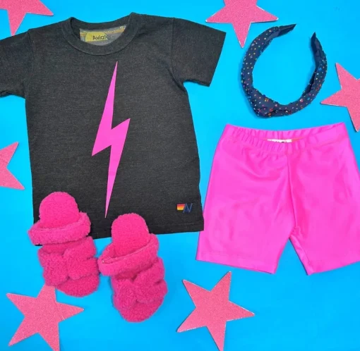 AVIATOR NATION KIDS Tops | Camp Outfits-NEON BOLT TSHIRT