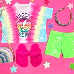DORI CREATIONS Bottoms | Neon-NEON METALLIC BIKER SHORTS