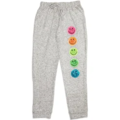 MALIBU SUGAR Bottoms | Neon-NEON SEQUIN SMILEY FACE HACCHI SWEATPANTS