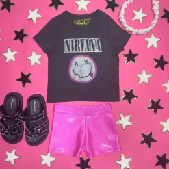 ROWDY SPROUT Tops | Sets-NIRVANA FITTED TSHIRT