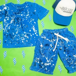 BOY CALIFORNIAN VINTAGE Bottoms | Matching Sibling Outfits-PAINT SPLATTER SHORTS