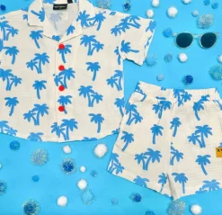BOY ROCK YOUR BABY Tops-PALM TREES BUTTON DOWN TOP