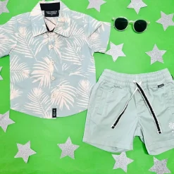 BOY TINY WHALES Tops-PARADISE BUTTON UP TOP