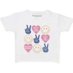 PRINCE PETER Tops | Hearts-PEACE LOVE SMILE CROP TSHIRT
