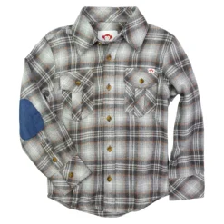 BOY APPAMAN Tops-PLAID FLANNEL BUTTON DOWN TOP