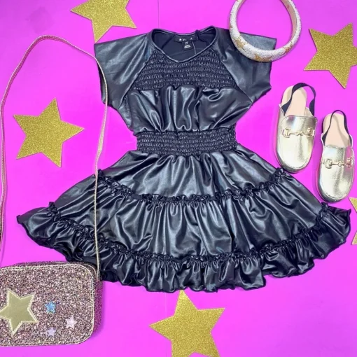 FLOWERS BY ZOE Dresses | Dresses-PLEATHER SMOCKED DRESS