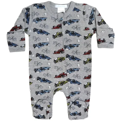 BOY BABY STEPS Footies / Pajamas | Cars-RACE CARS FOOTIE