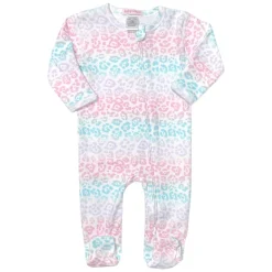 BABY STEPS Footies / Pajamas | Leopard-RAINBOW CHEETAH FOOTIE