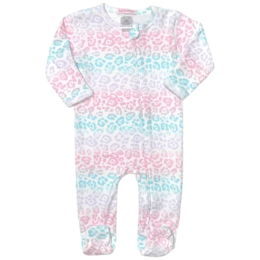 BABY STEPS Footies / Pajamas | Leopard-RAINBOW CHEETAH FOOTIE