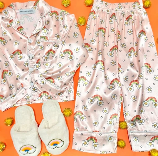 MINI DREAMERS Bottoms | Pajamas-RAINBOW DAISY SET