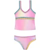 PQ KIDS Swim-RAINBOW EMBROIDERED TIE DYE TWO PIECE TANKINI