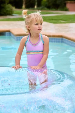 PQ KIDS Swim-RAINBOW EMBROIDERED TIE DYE TWO PIECE TANKINI