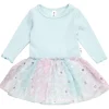 HUXBABY Dresses | Rainbow-RAINBOW FLOWER RIB LONG SLEEVE BALLET DRESS