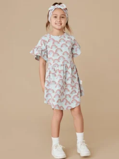 HUXBABY Dresses | Dresses-RAINBOW FRILL DRESS