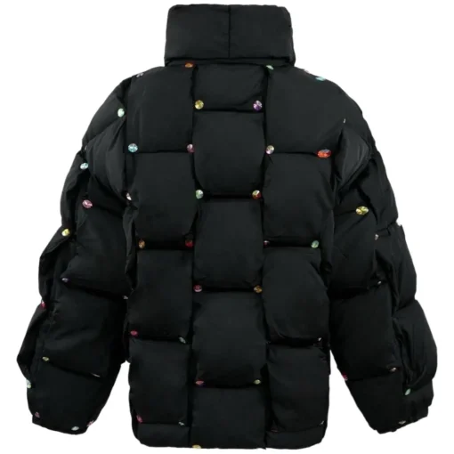 LOLA AND THE BOYS Outerwear-RAINBOW GEM GUILTED PUFFER JACKET