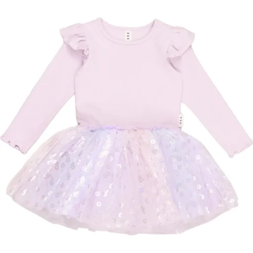 HUXBABY Dresses | Rainbow-RAINBOW RIB ONESIE DRESS