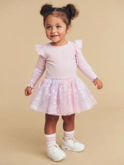 HUXBABY Dresses | Rainbow-RAINBOW RIB ONESIE DRESS