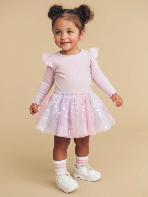 HUXBABY Dresses | Rainbow-RAINBOW RIB ONESIE DRESS