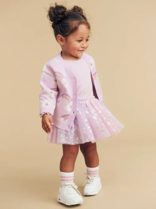 HUXBABY Dresses | Rainbow-RAINBOW RIB ONESIE DRESS