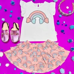 HUXBABY Tops | Tops-RAINBOW RUFFLE TOP