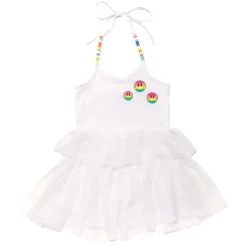 FLOWERS BY ZOE Dresses | Neon-RAINBOW SMILEY TUTU DRESS W/ BEADS