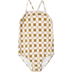 RYLEE + CRU Swim | Swim-RETRO CHECK SKY ONE PIECE RUFFLE SWIMSUIT