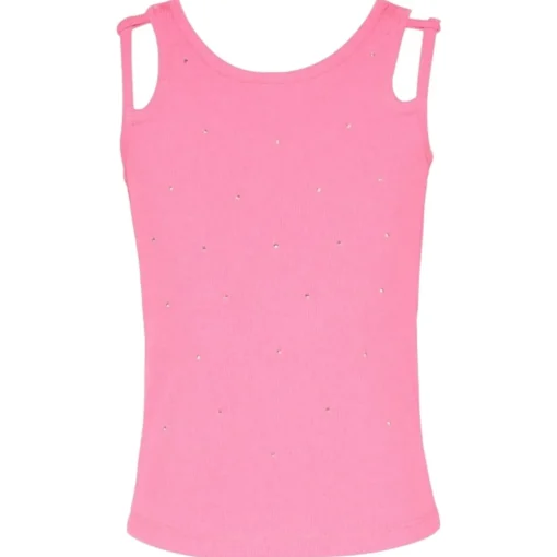 SARA SARA Tops-RHINESTONE DOUBLE STRAP TANK TOP