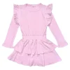 COZII BY T2LOVE Dresses | Dresses-RIBBED RUFFLE DRESS