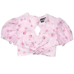 KATIE J NEW YORK Tops | Spring Florals-ROSEBUD PLAID JULIETTE TOP