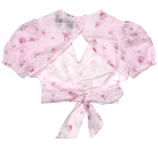 KATIE J NEW YORK Tops | Spring Florals-ROSEBUD PLAID JULIETTE TOP
