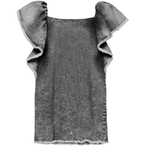 ANDORINE Dresses | Denim On Denim-RUFFLE DENIM DRESS