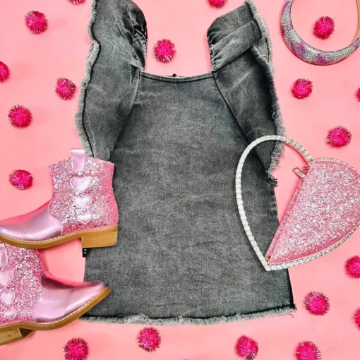 ANDORINE Dresses | Denim On Denim-RUFFLE DENIM DRESS
